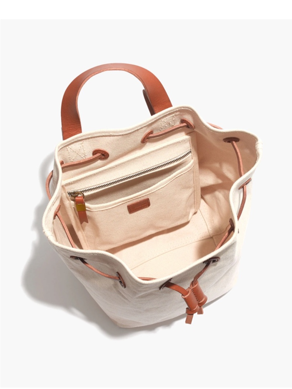 Madewell The Canvas Somerset Backpack.  Tan leather details. - Picture 4 of 11